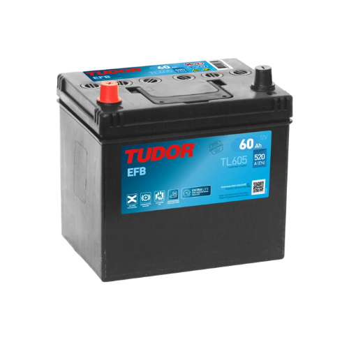 Batería Tudor TL605 EFB 60Ah 520A (EN) (asia) positivo izquierda