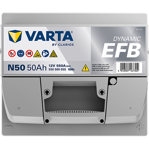 Batería Varta N50 EFB vista frontal