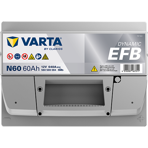 Batería Varta N60 EFB vista frontal