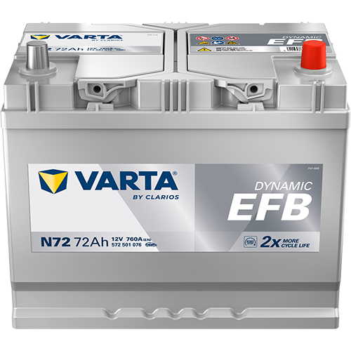 Batería Varta N72 Blue Dynamic EFB caja asiática